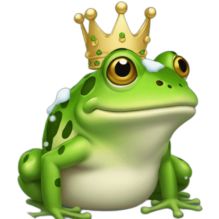 Queen frog under snow emoji