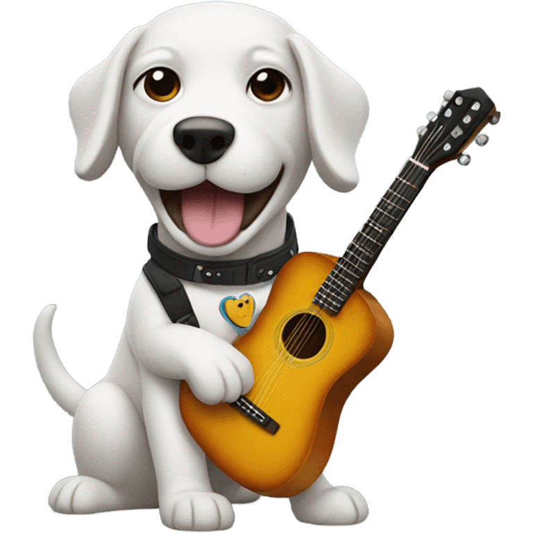 Dog playing guitar  emoji