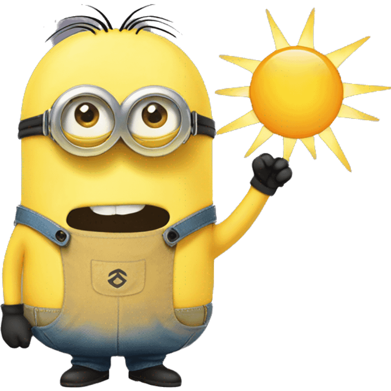 Minion but with the sun face emoji as its face emoji