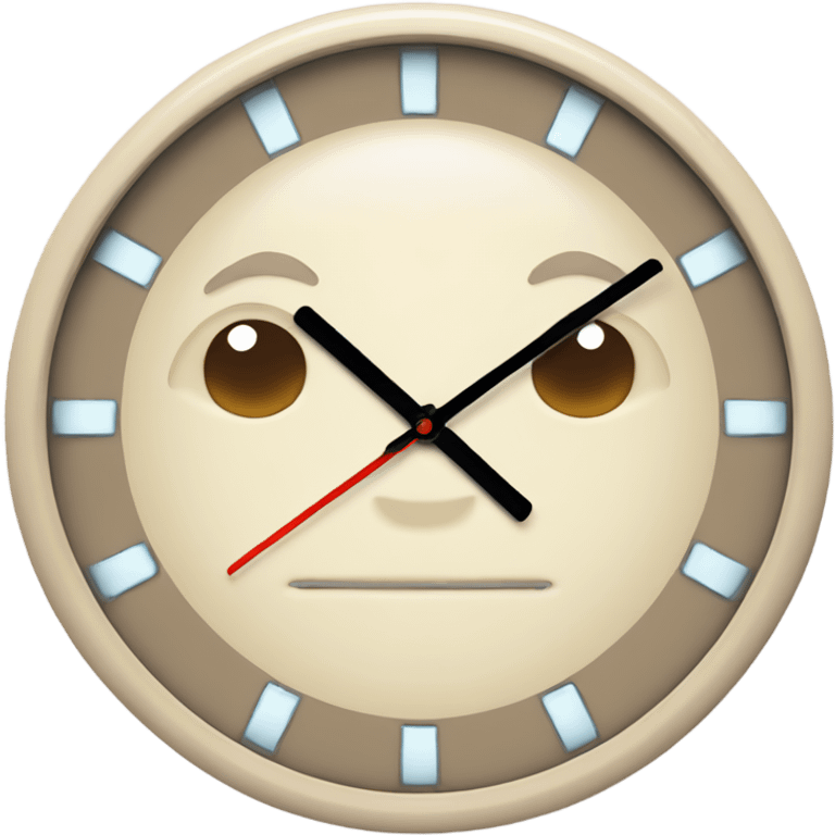 Cozy cream retro wall clock emoji