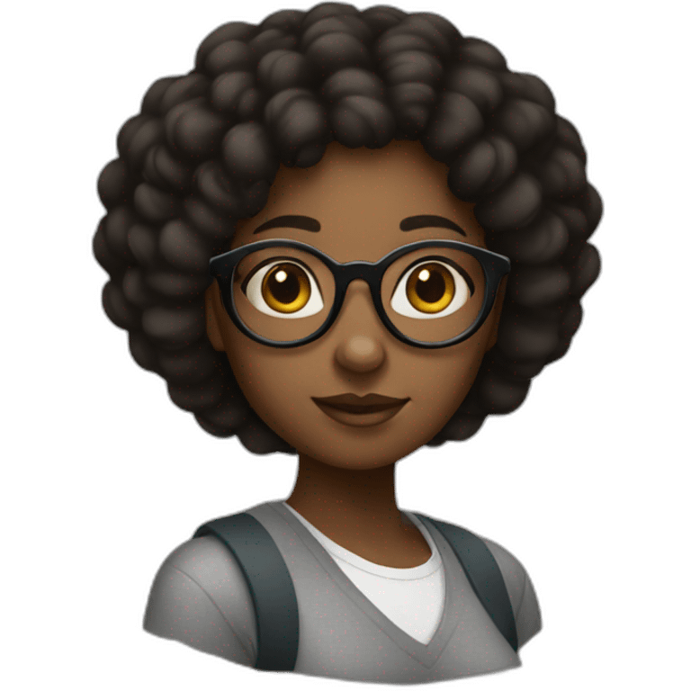 black girl-with-round-glasses emoji