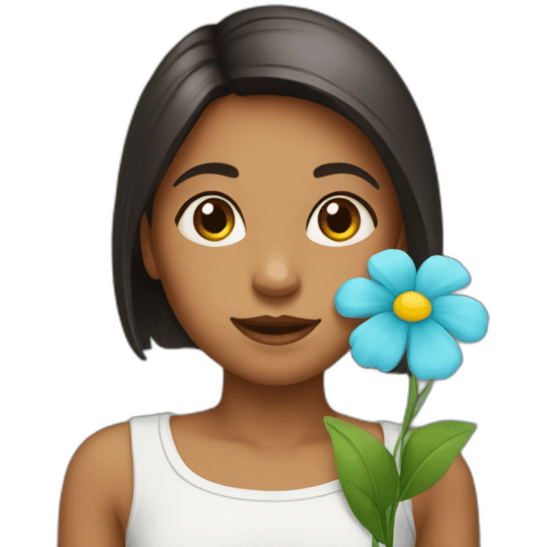 Girl with flower emoji