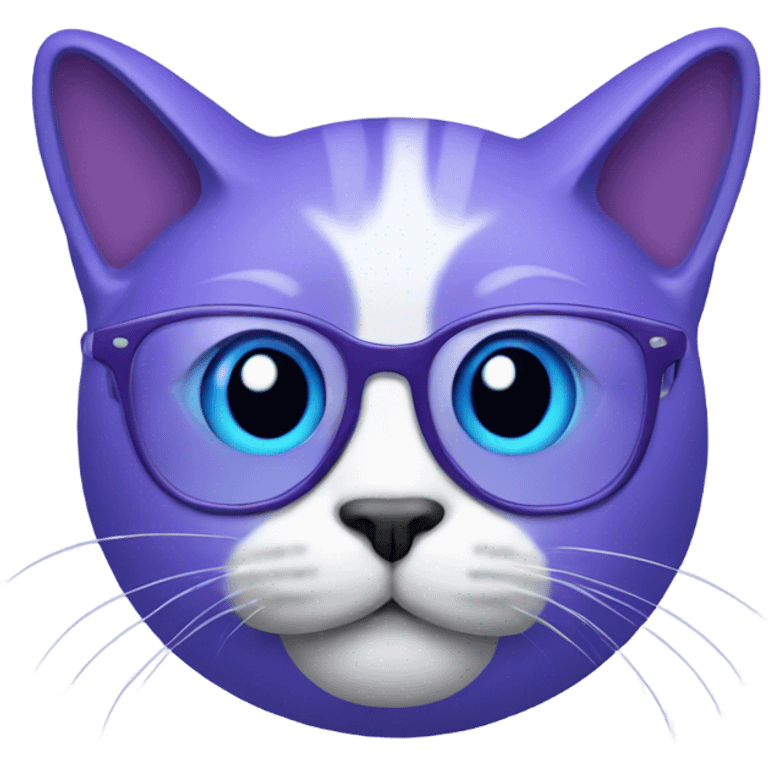 Purple cat with blue glasses emoji