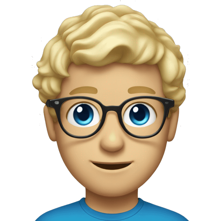 blonde boy front curl with glasses and headset blue eyes emoji