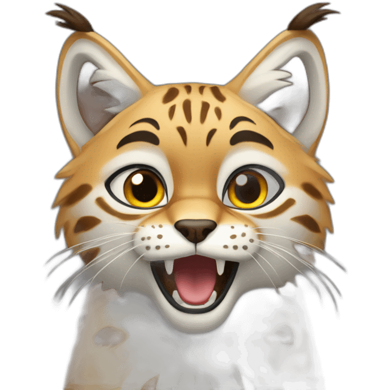 Shocked, surprised, lynx, feline emoji