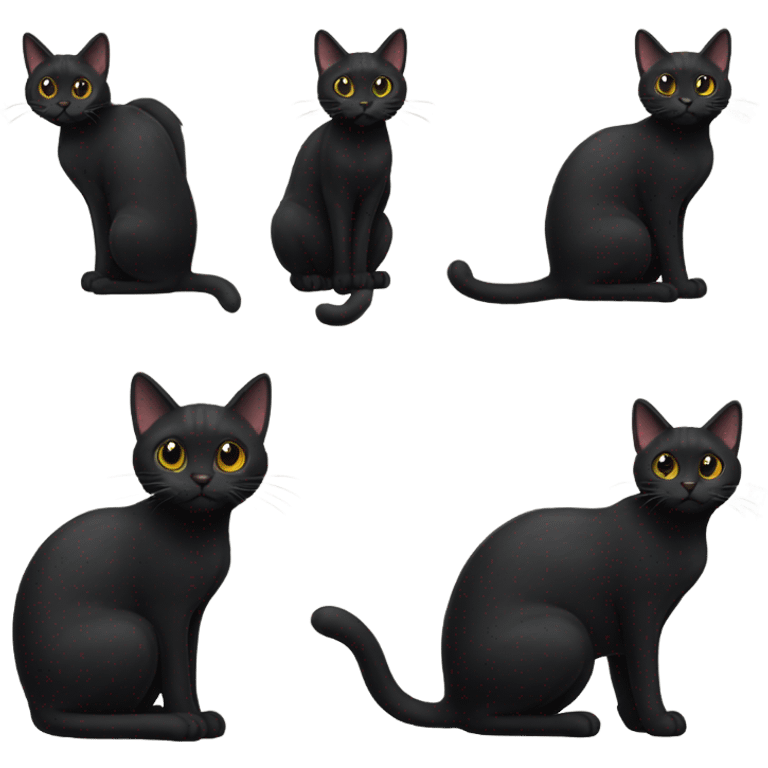 Black cat with small tail emoji