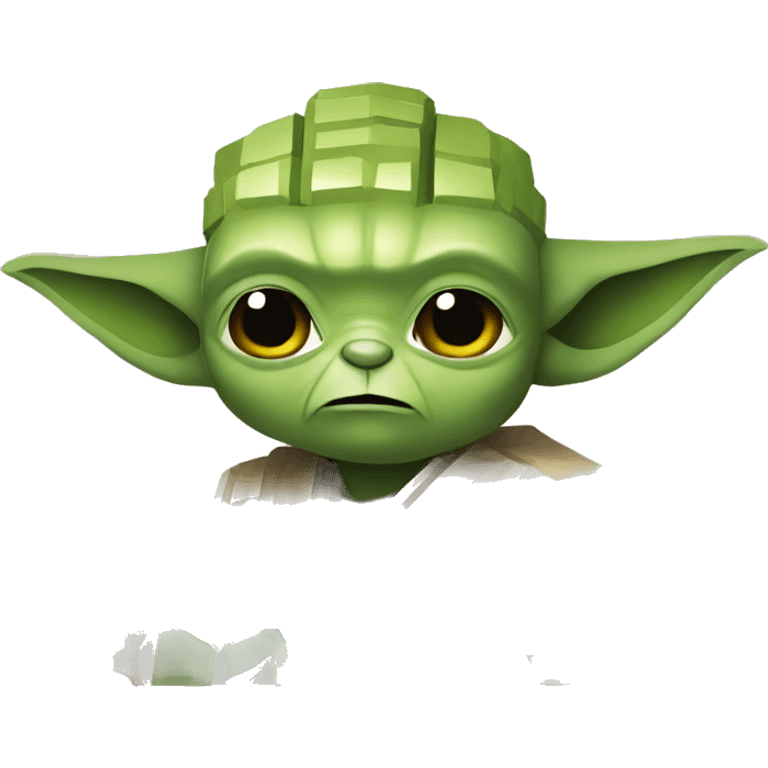 Yoda playing Minecraft emoji