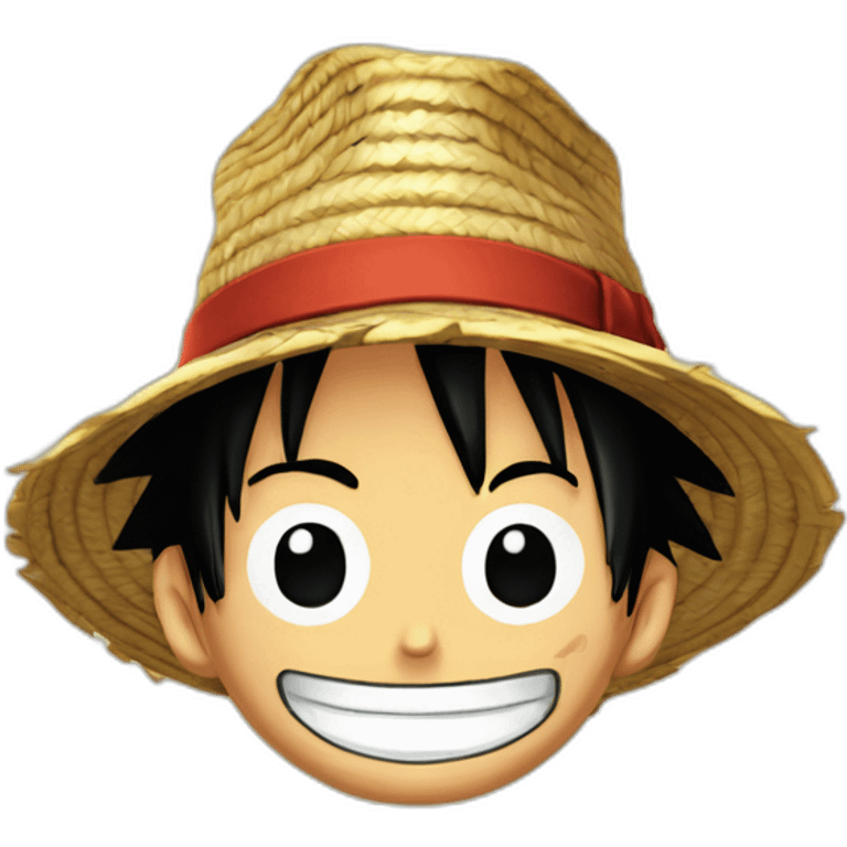 Luffy avec cicatrice sur le ventre, et sous l’œil, et son chapeau de paille One piece emoji