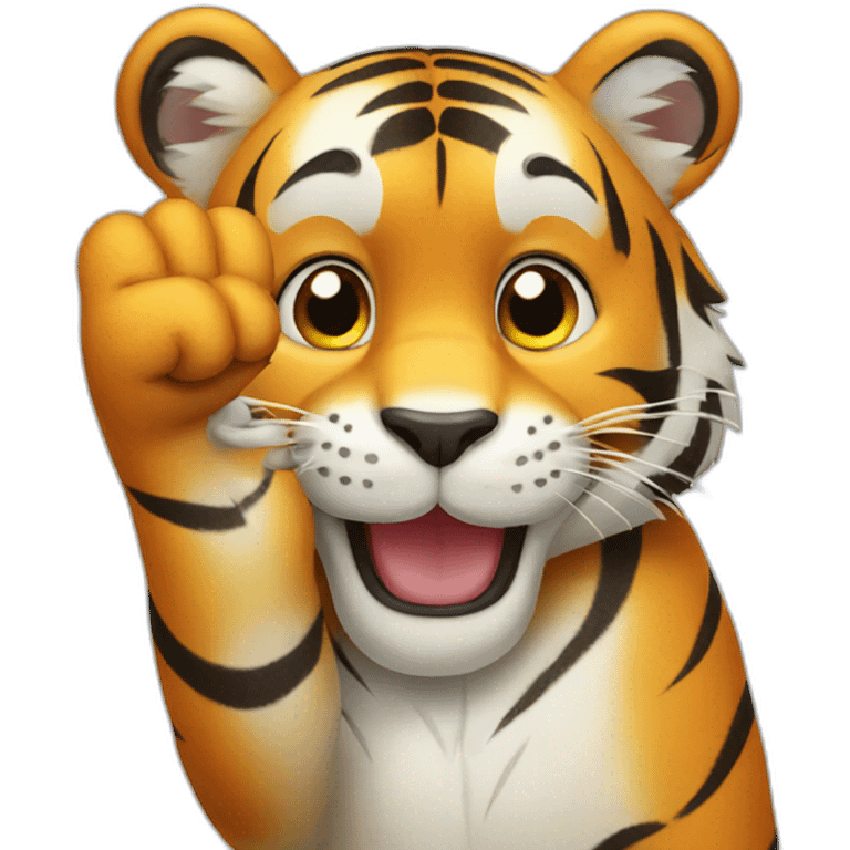 A cute tiger saying ok emoji