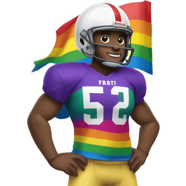 Gay football player emoji