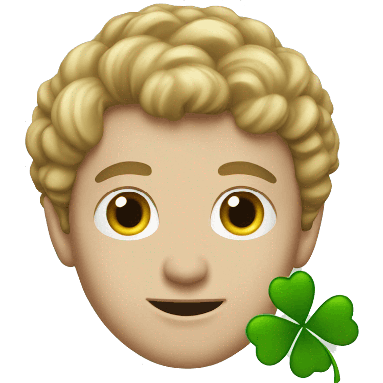 white man with clover emoji