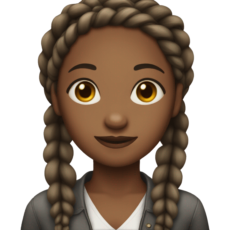 black girl with braids emoji