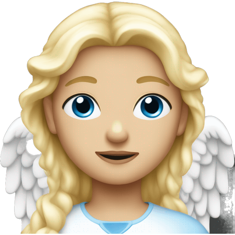 Angel with blue eyes and blond hair emoji