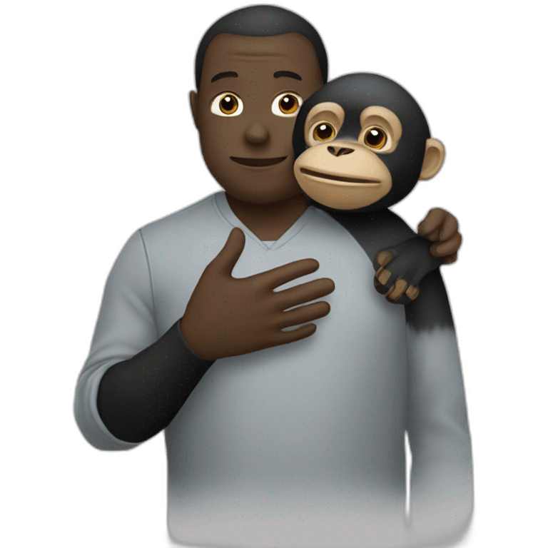 Un singe et un homme noir qui se serent la main emoji