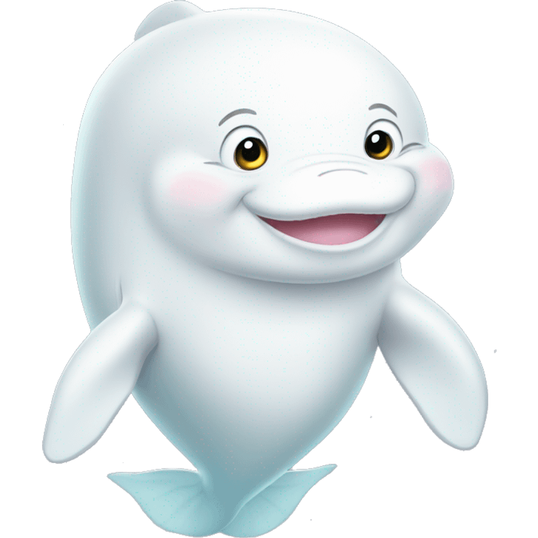 Beluga whale cute no background   emoji