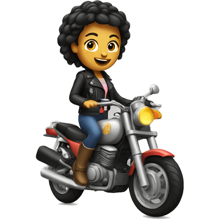 Chica en moto emoji