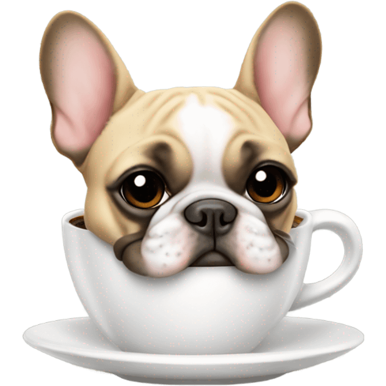 French bulldog drinking coffee  emoji