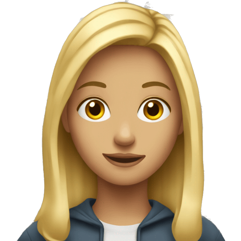 Blonde student in library emoji