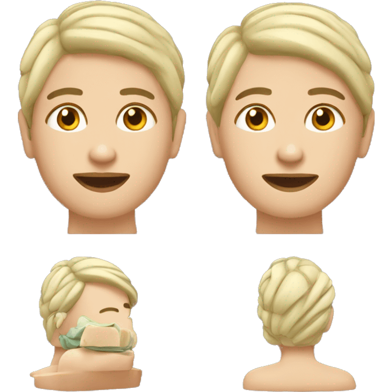 facial massage with guacha stone emoji