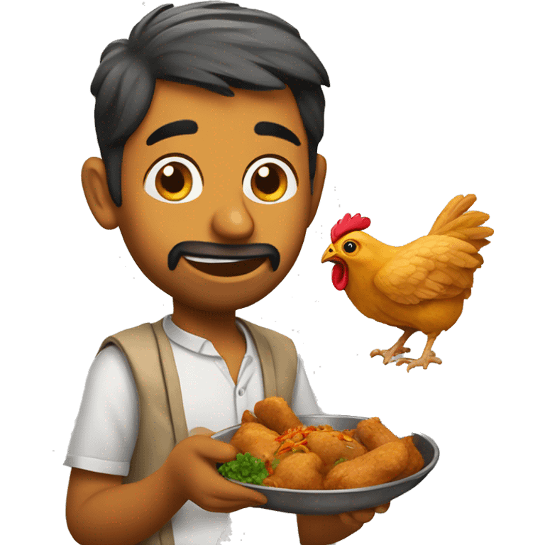 Marwari eating chicken  emoji