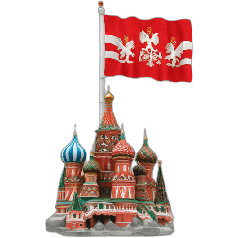 the flag of the city of Moscow with St. George on a red background emoji