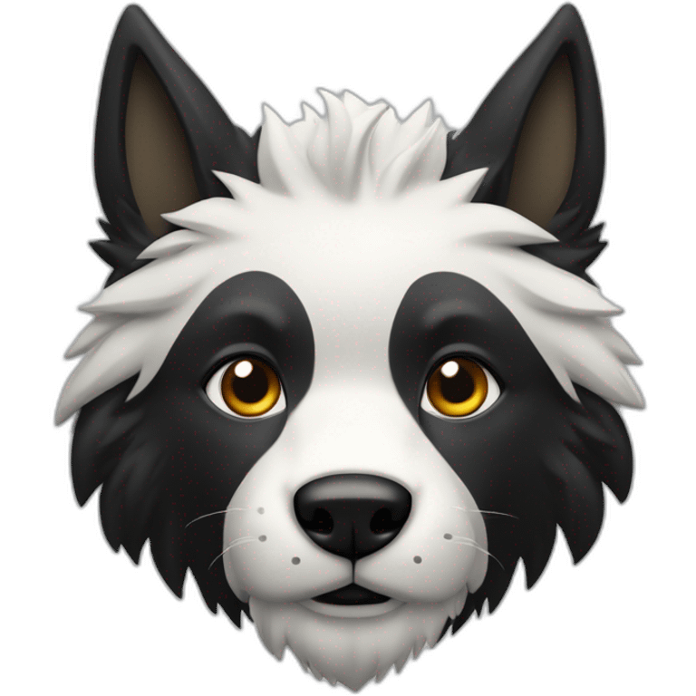 lobo preto e branco com coroa emoji