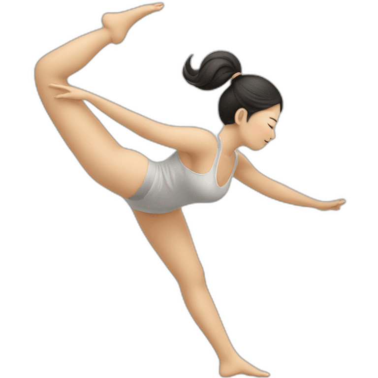 Chinese lady doing yuga body up side down emoji