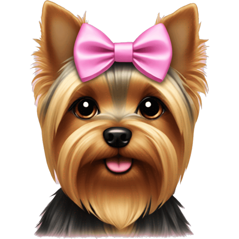 Yorkie with pink bow  emoji