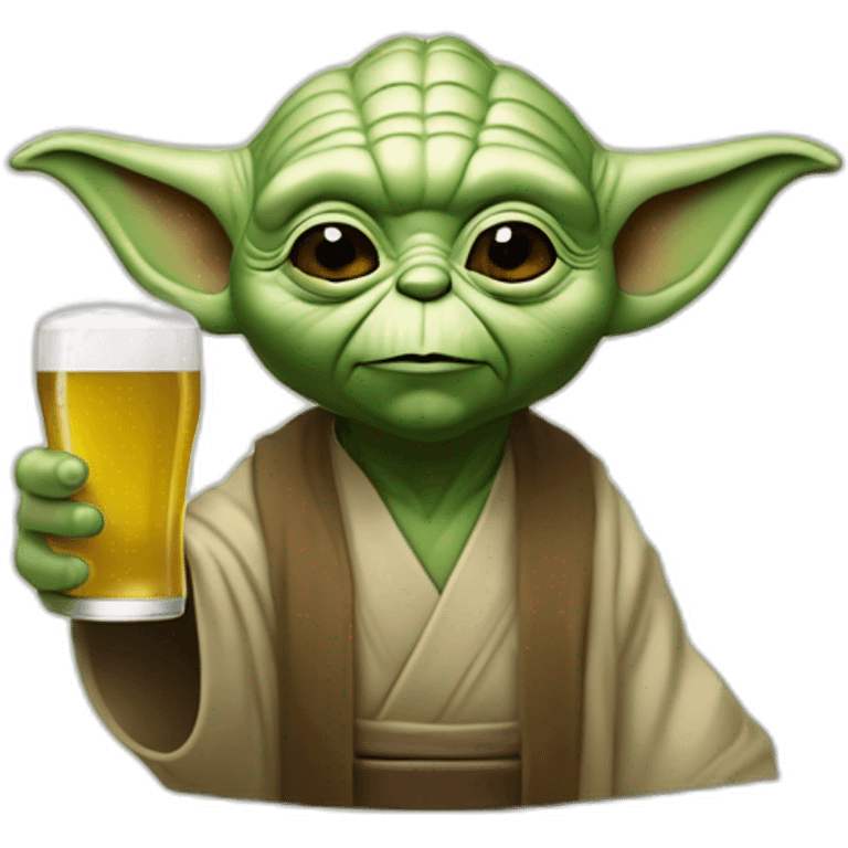 Maître Yoda qui bois de la bière emoji