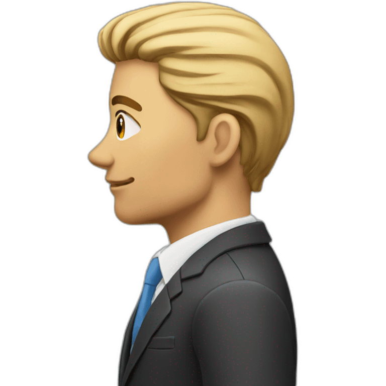 man in suit looking to the right (side view) emoji