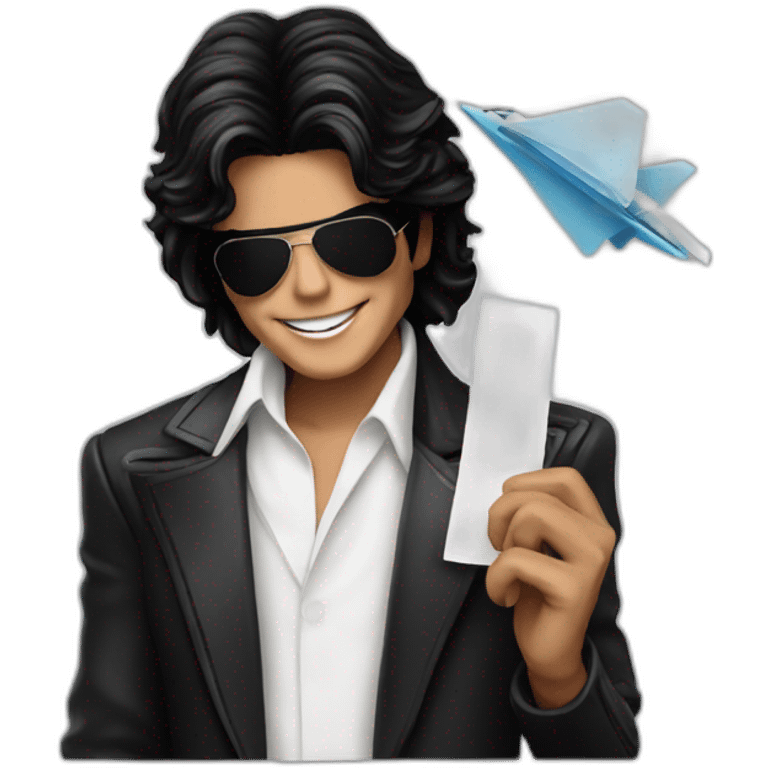 MICHAEL JACKSON HOLDING A PAPER PLANE emoji