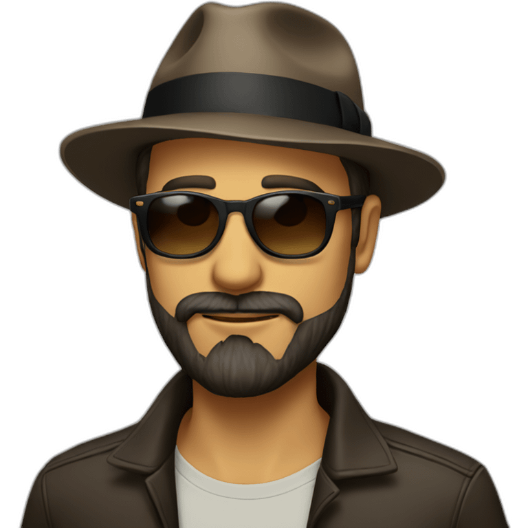 man fedora beard sunglasses emoji