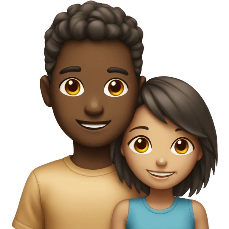 smiling girl and boy portrait emoji