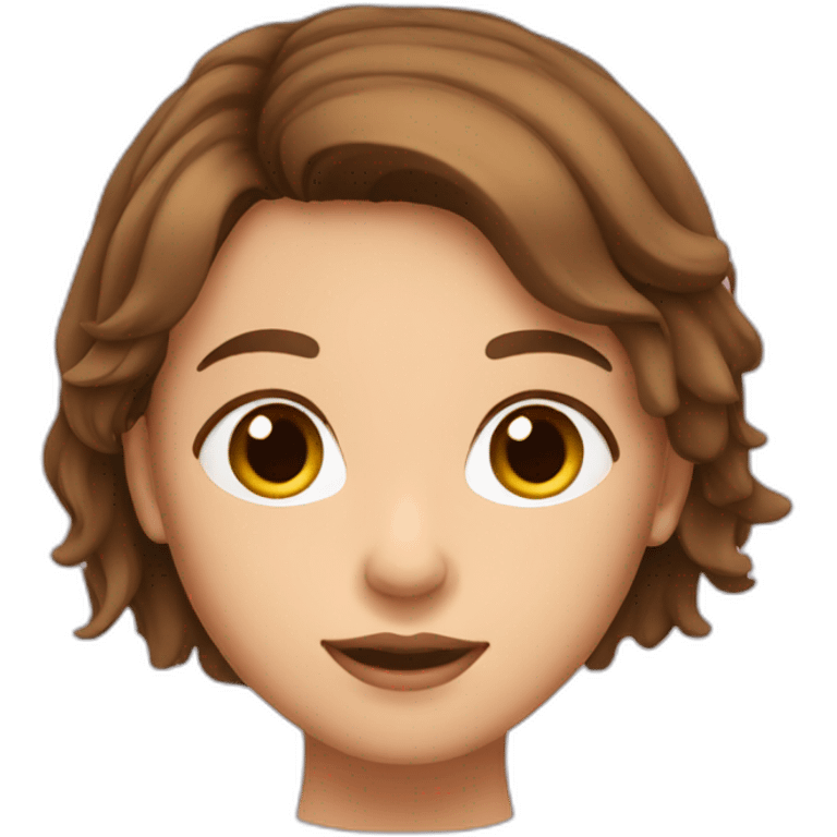 Girl with brown hair and face framing  strands emoji