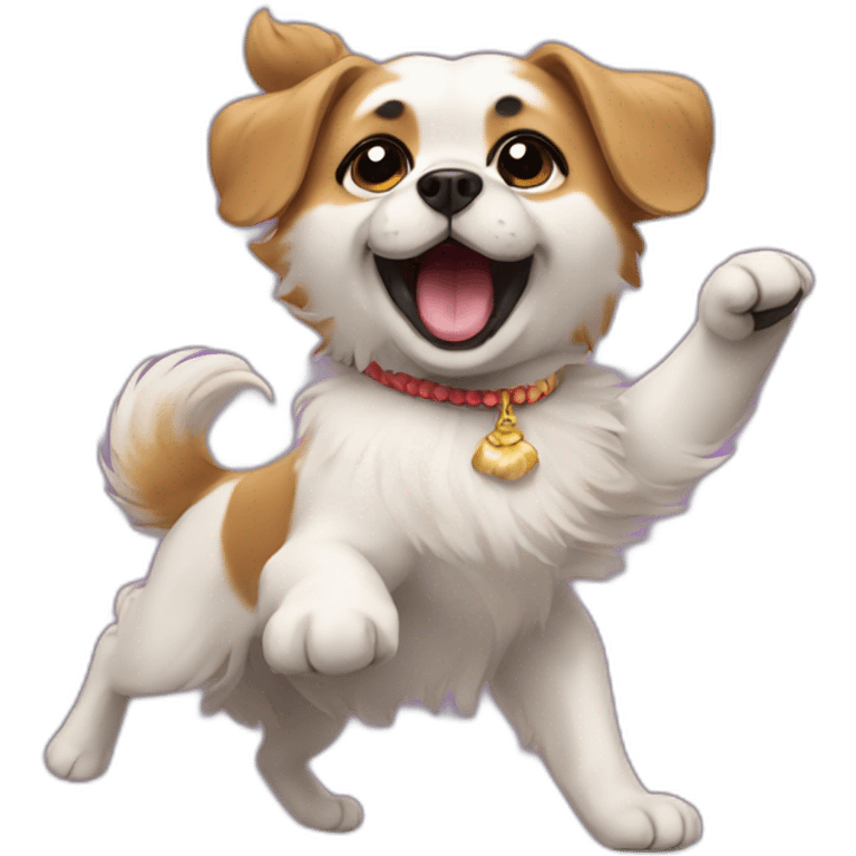 Pekinés dog dancing emoji