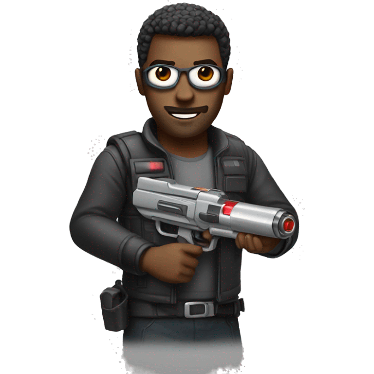 A man with a laser blaster emoji