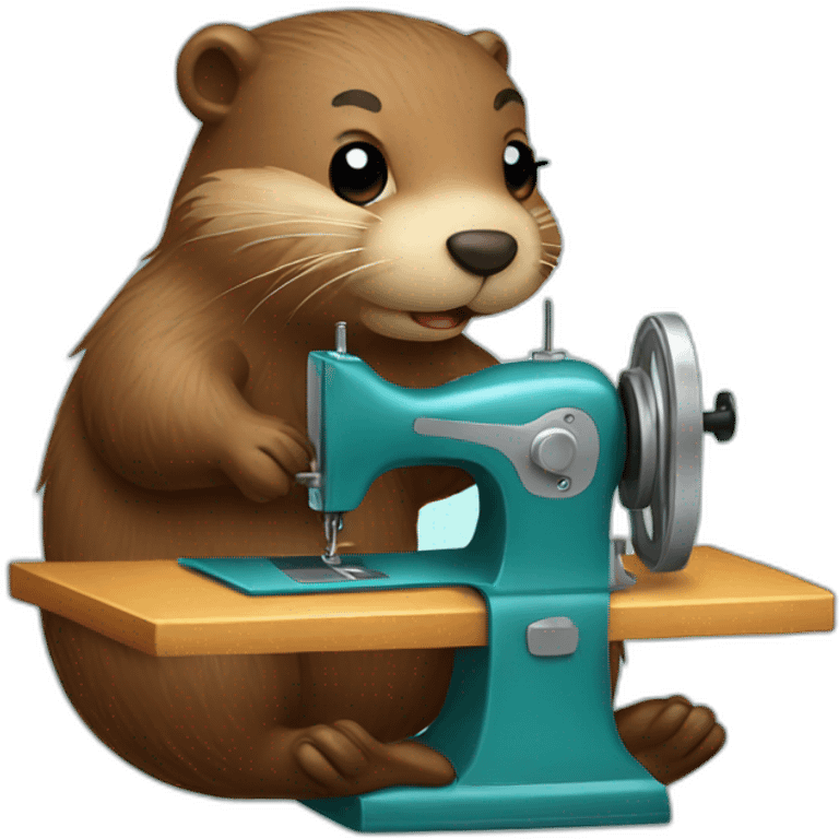 Beaver with sewing machine  emoji