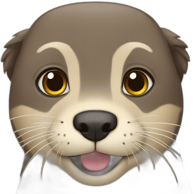 Loutre sur un chien emoji