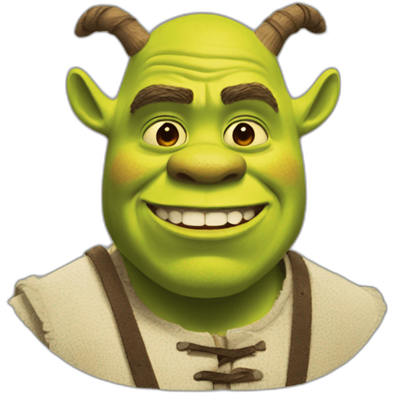 shrek with moûts widely open emoji