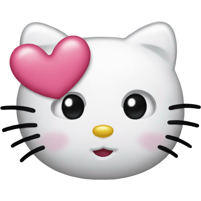 Hello kitty with heart  shaped eyes emoji