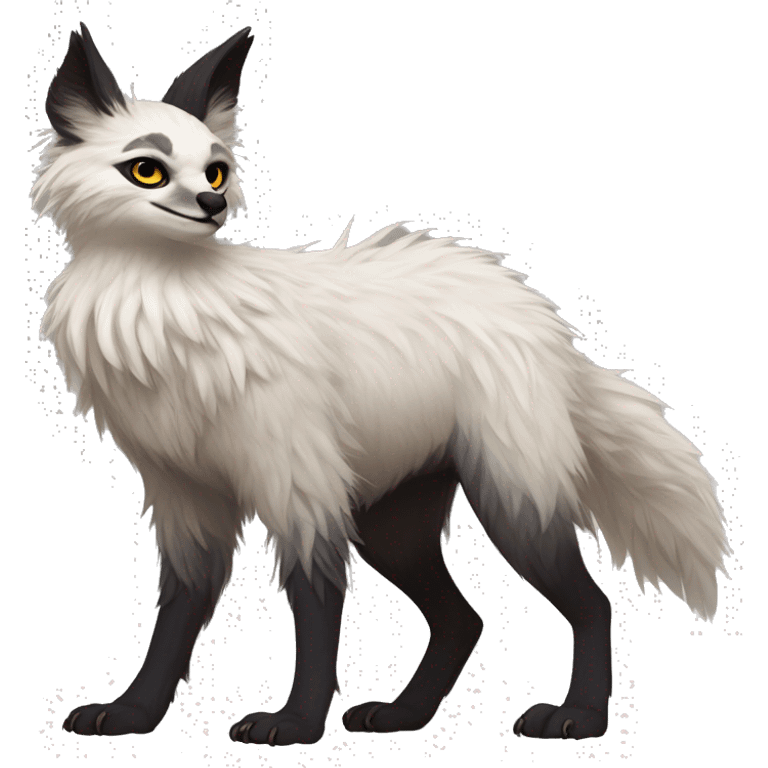 Modern Realistic Rare Fantasy Fluffy Vernid-Trico-species by LiLaiRa, full body emoji