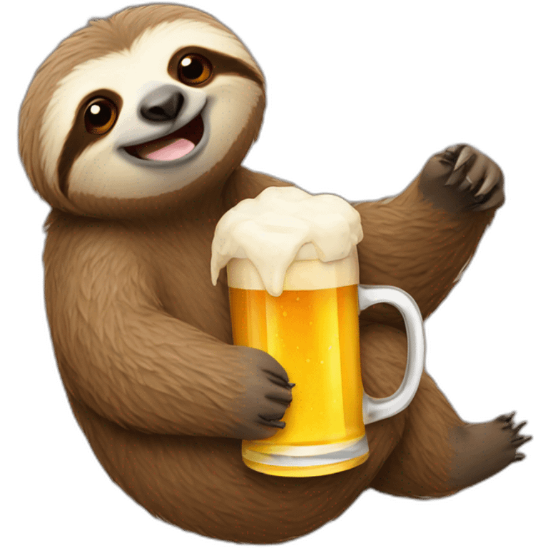 sloth with beer emoji