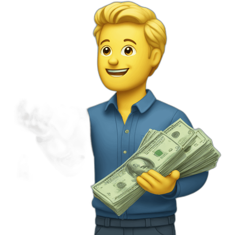 swedish-man-making-it-rain-dollar-bills emoji