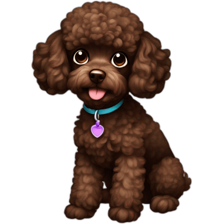 dark brown toy poodle emoji