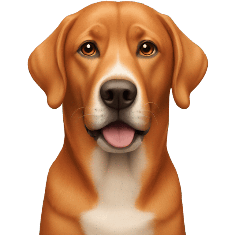  man and fox red labrador together emoji