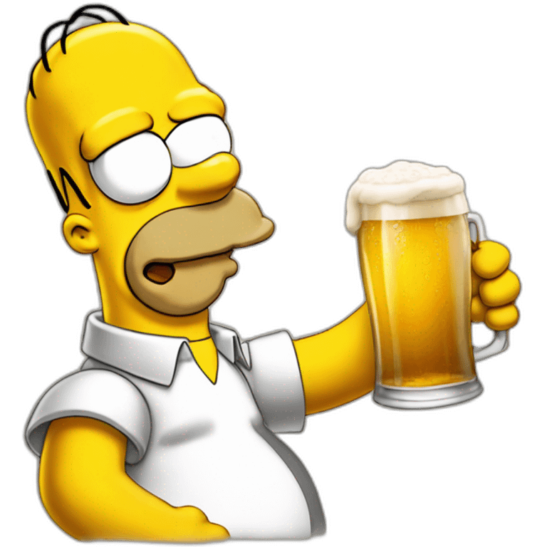 Homer simpson with a beer emoji