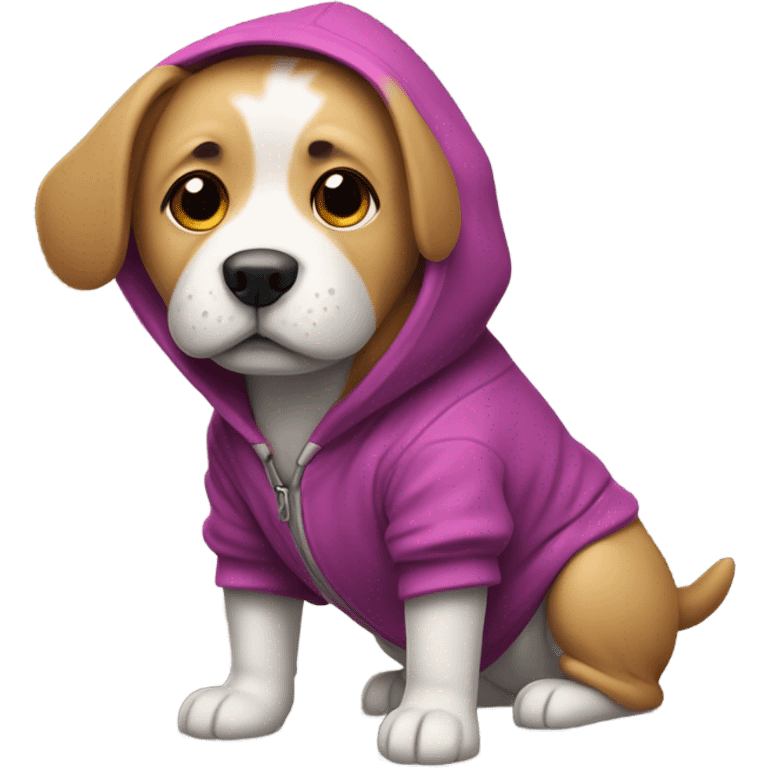 Dog wearing hoodie  emoji