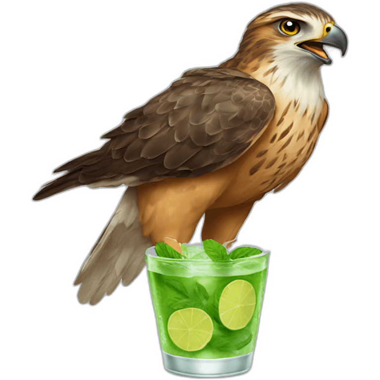 hawk with mojito emoji