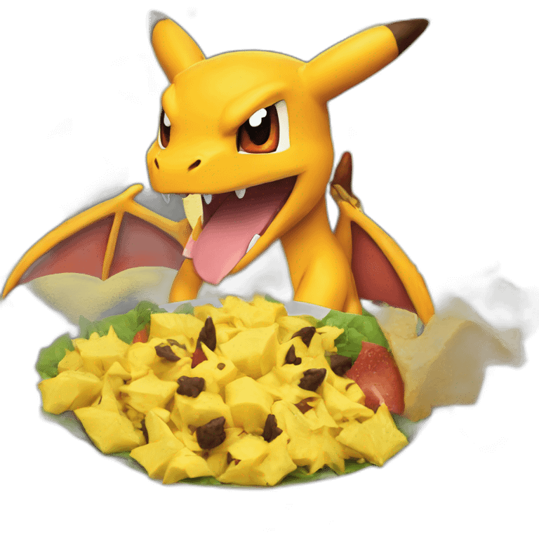 charizard eating pikachu emoji