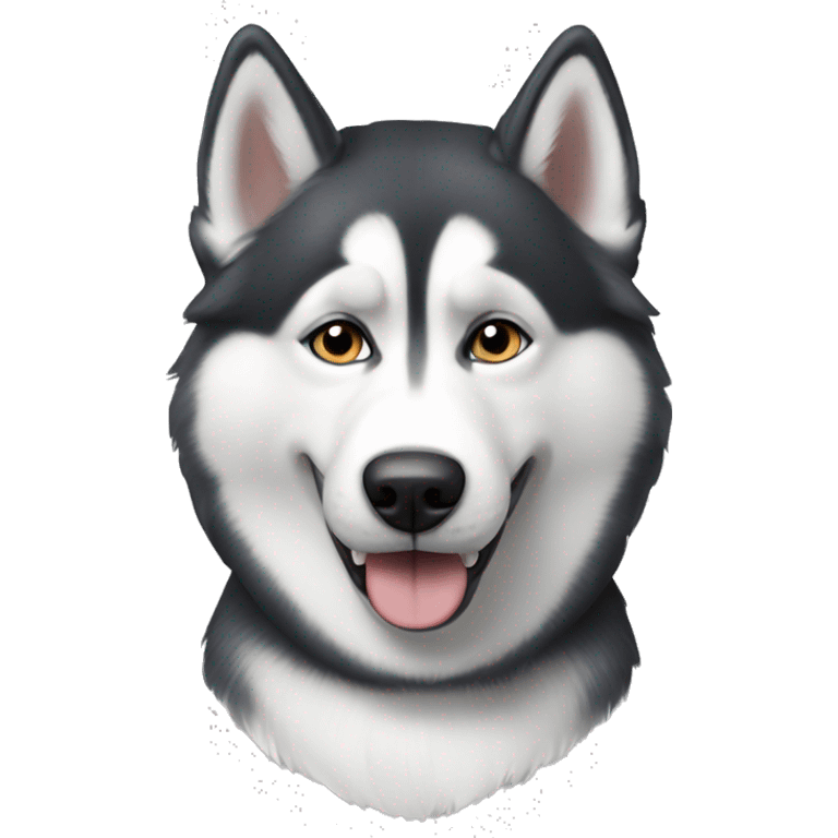 realistic husky with mono souris  emoji